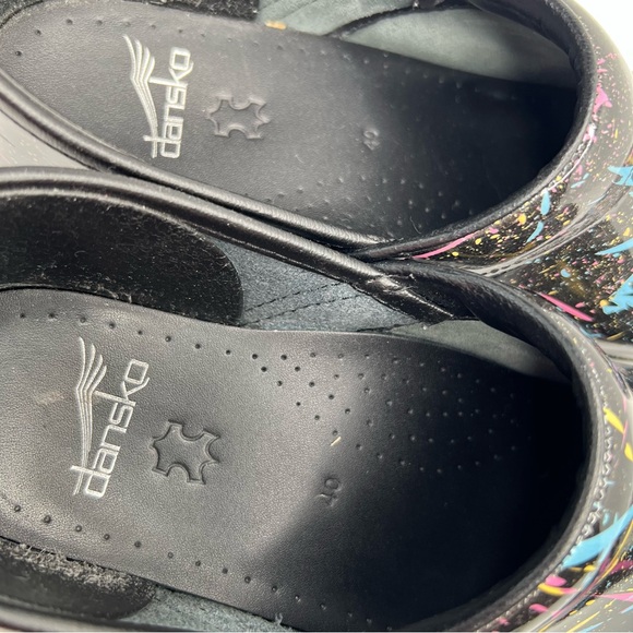 Dansko Black Color Splash Slip On Comfort Clog Mules Nurse Medical Shoes EU 40 - Picture 9 of 16